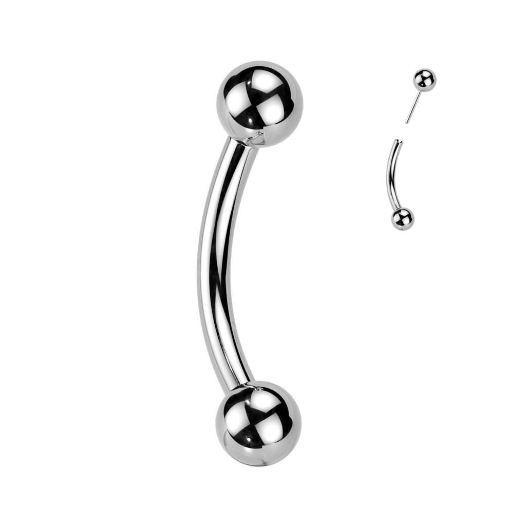 Curved barbell push-in