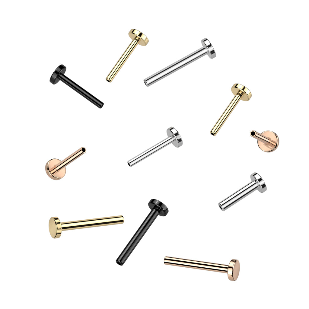 Internally threaded labret with 2.5 mm base