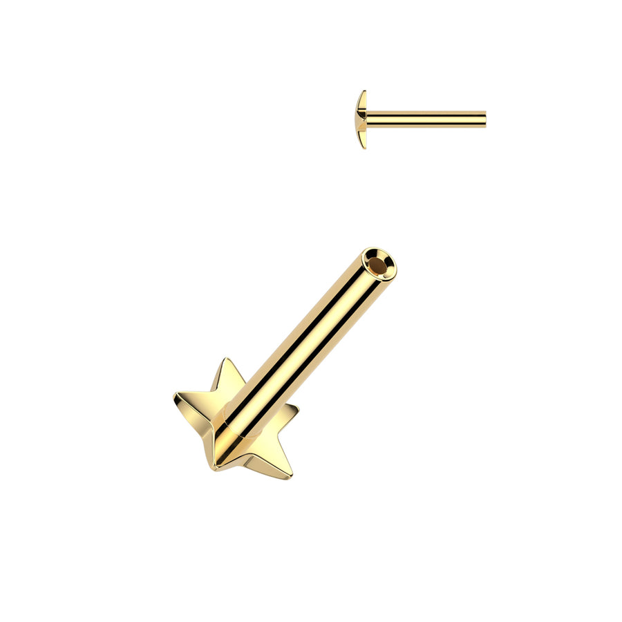 Labret star base internally threaded