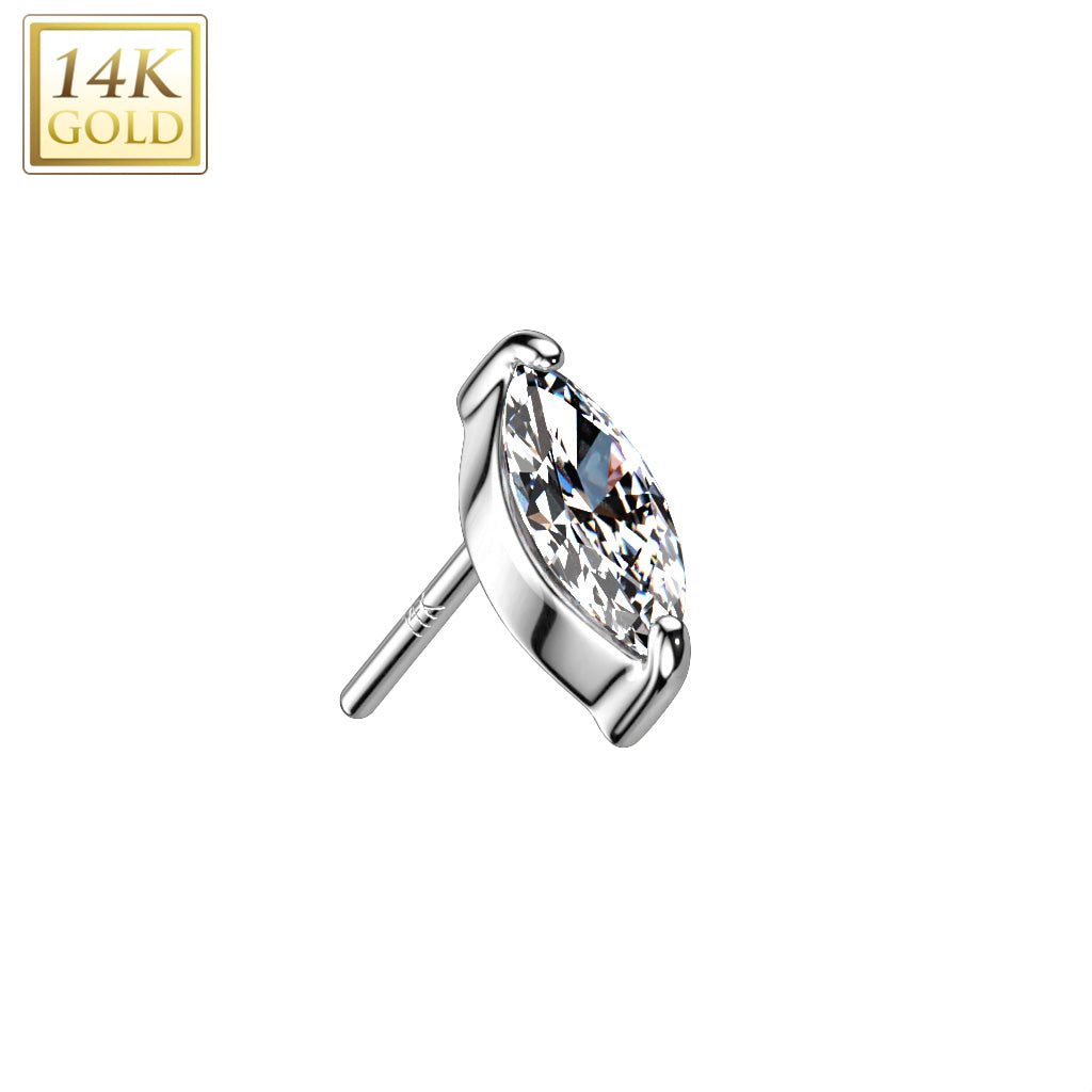 Grain of rice 14Kt & zircons