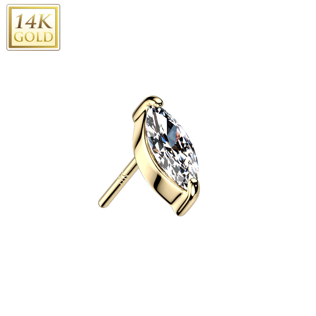 Grain of rice 14Kt & zircons