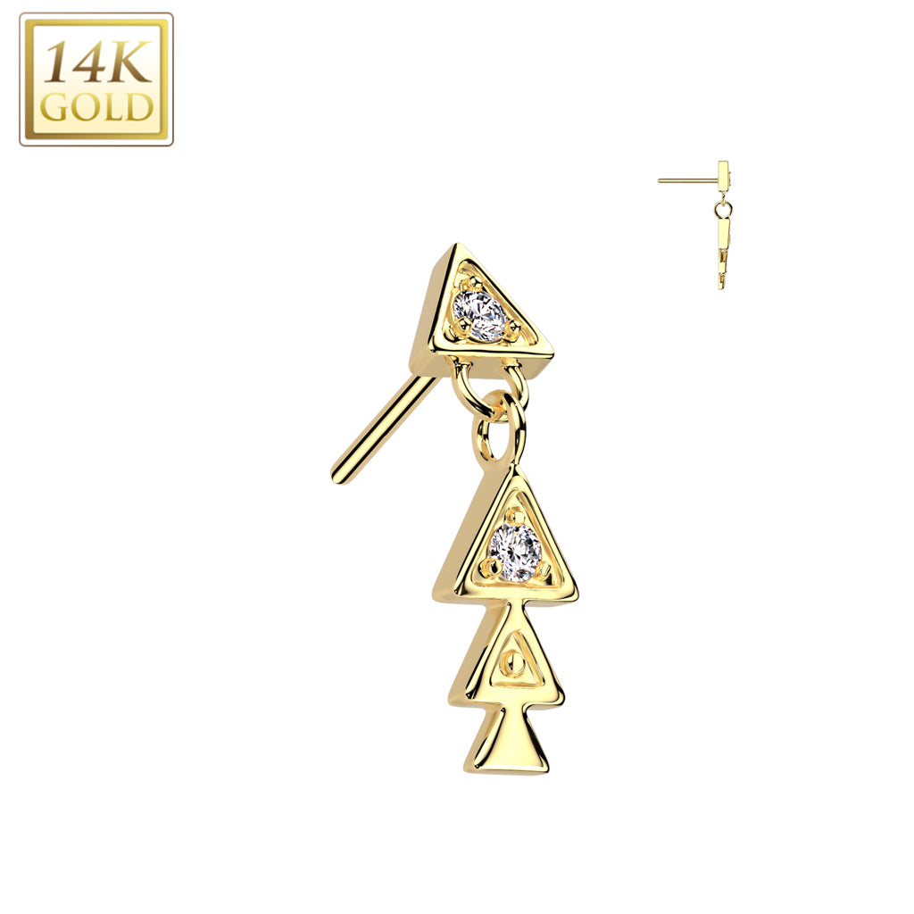 14kt gold triangle
