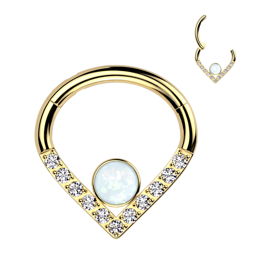 Zircon & opal V point