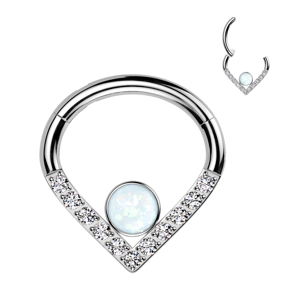 Zircon & opal V point