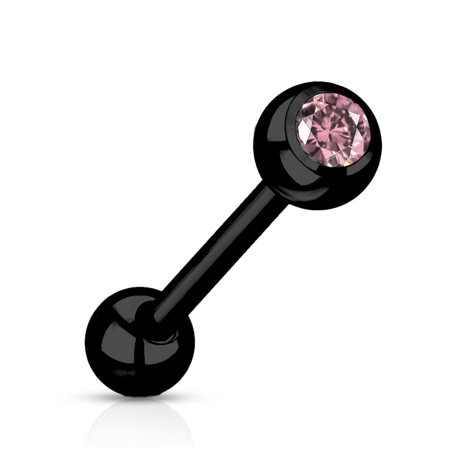 Zircon black barbell
