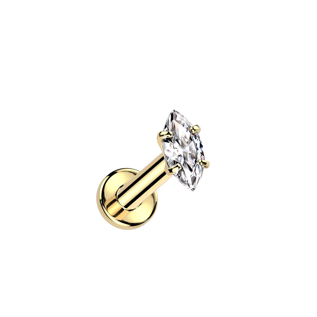 Grain of rice 18Kt & zircons
