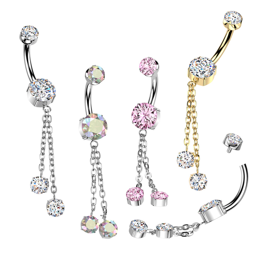 Double chain navel ring