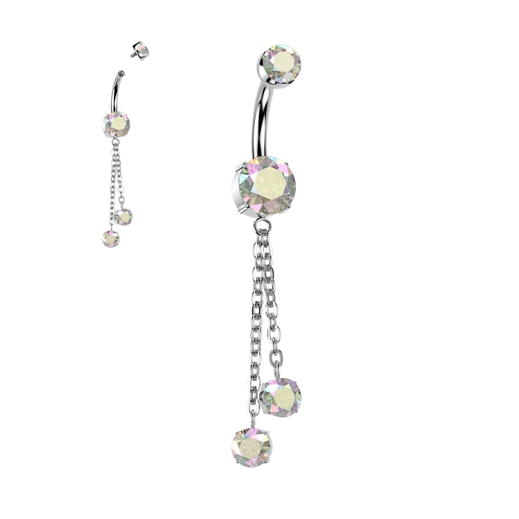Double chain navel ring