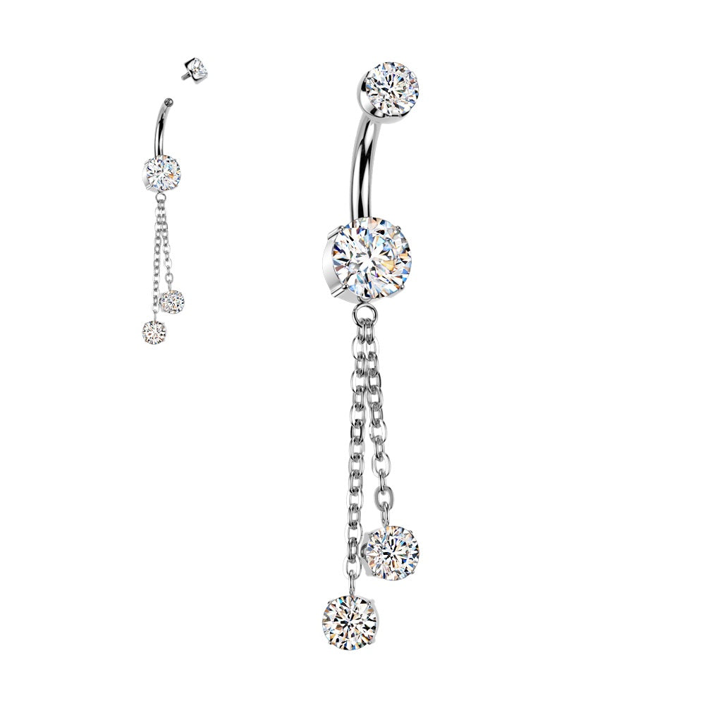 Double chain navel ring