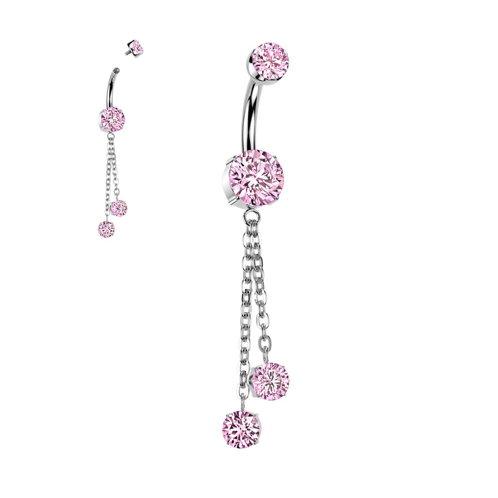 Double chain navel ring