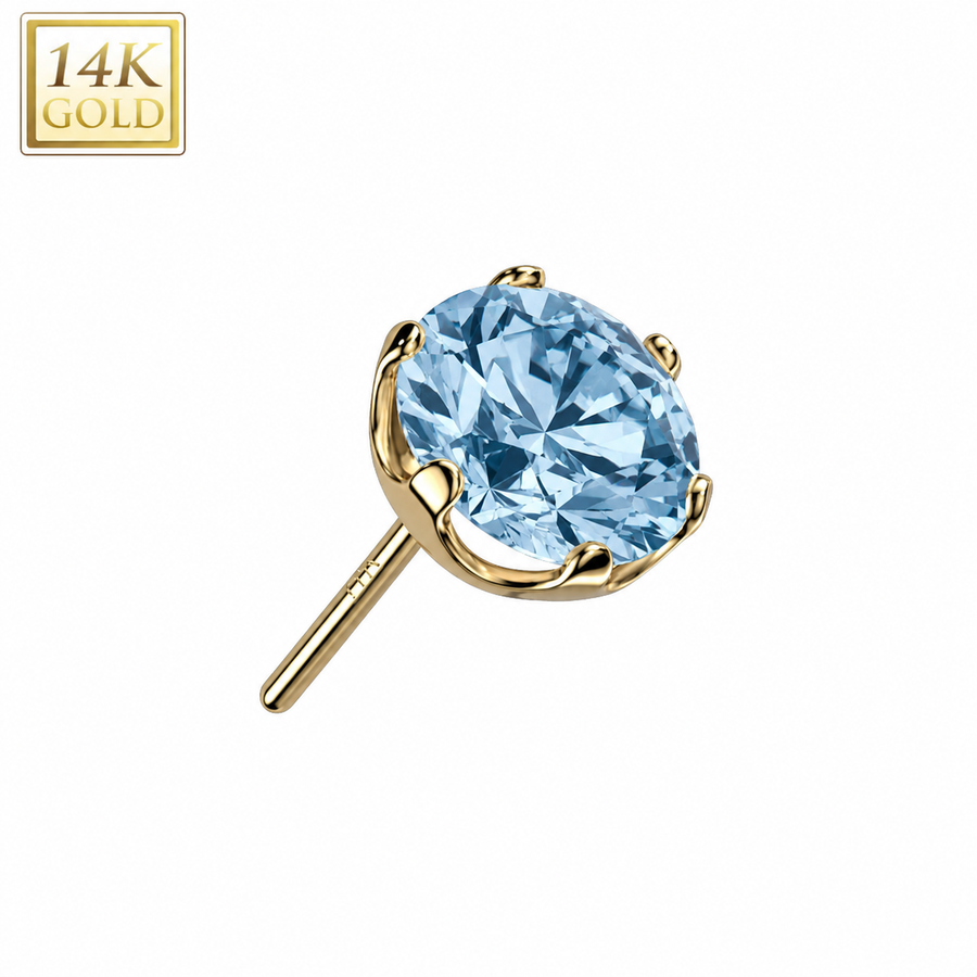 Light blue zircon 14Kt