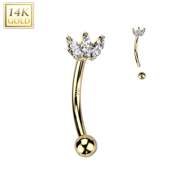 CLEAR MARQUISE curved barbell
